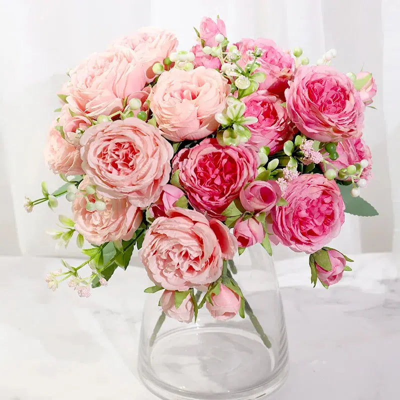 Pink Silk Peony Artificial Flowers Rose  