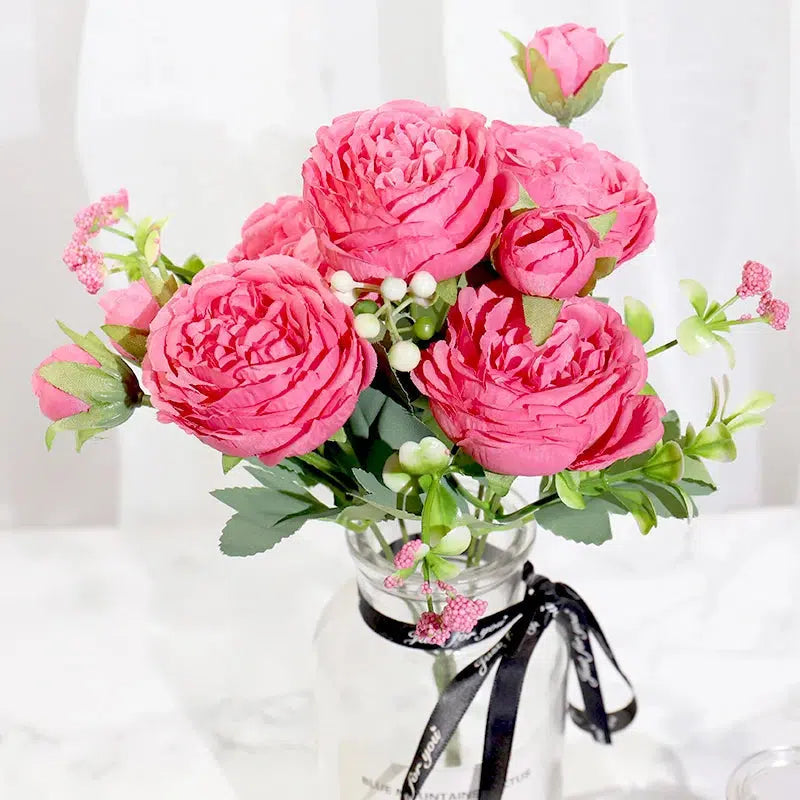 Pink Silk Peony Artificial Flowers Rose  