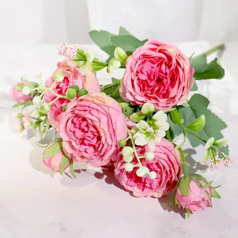 Pink Silk Peony Artificial Flowers Rose  