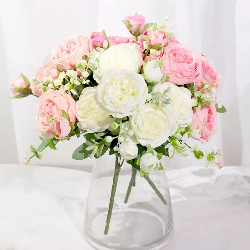 Pink Silk Peony Artificial Flowers Rose  