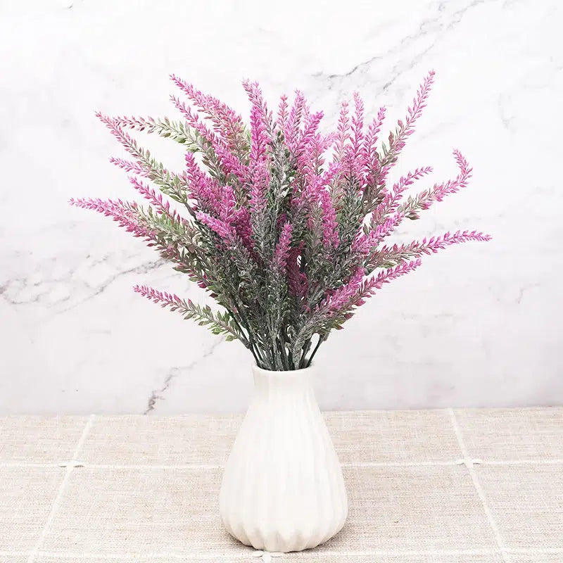 Plastic Lavender Artificial Flowers Purple Bouquet  