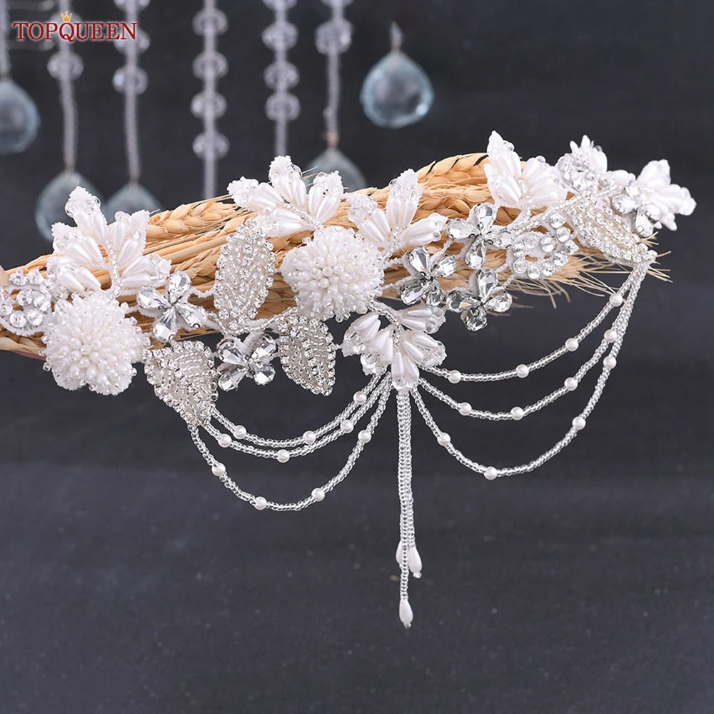 Rhinestone Beaded Bridal Belt Diamond Applique  