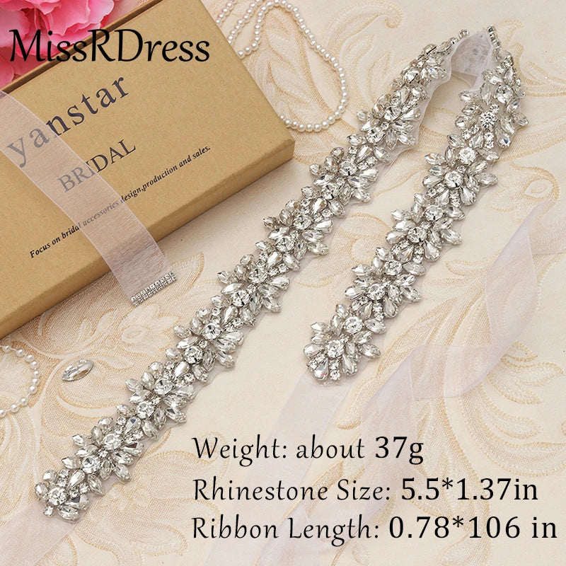 Rhinestones Handmade Belt Wedding Evening Dress Belt  