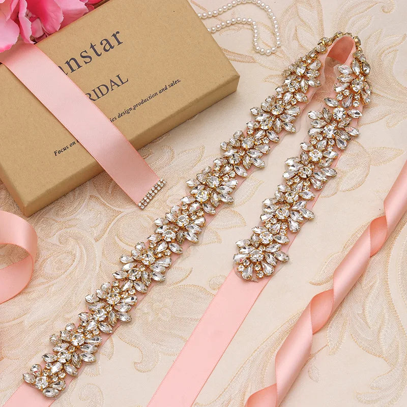 Rhinestones Handmade Belt Wedding Evening Dress Belt  