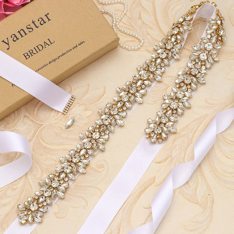 Rhinestones Handmade Belt Wedding Evening Dress Belt  