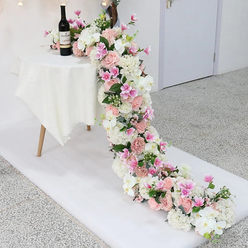 2m/1m/50cm Artificial Flower Row Table Centerpiece  