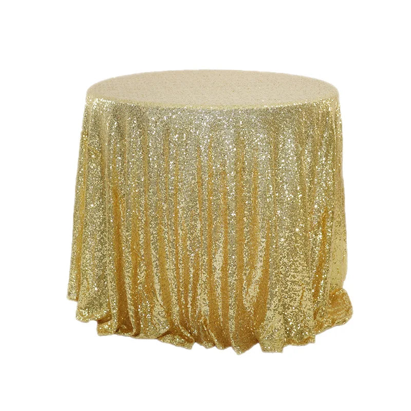 Gold Round Sequin Tablecloth  