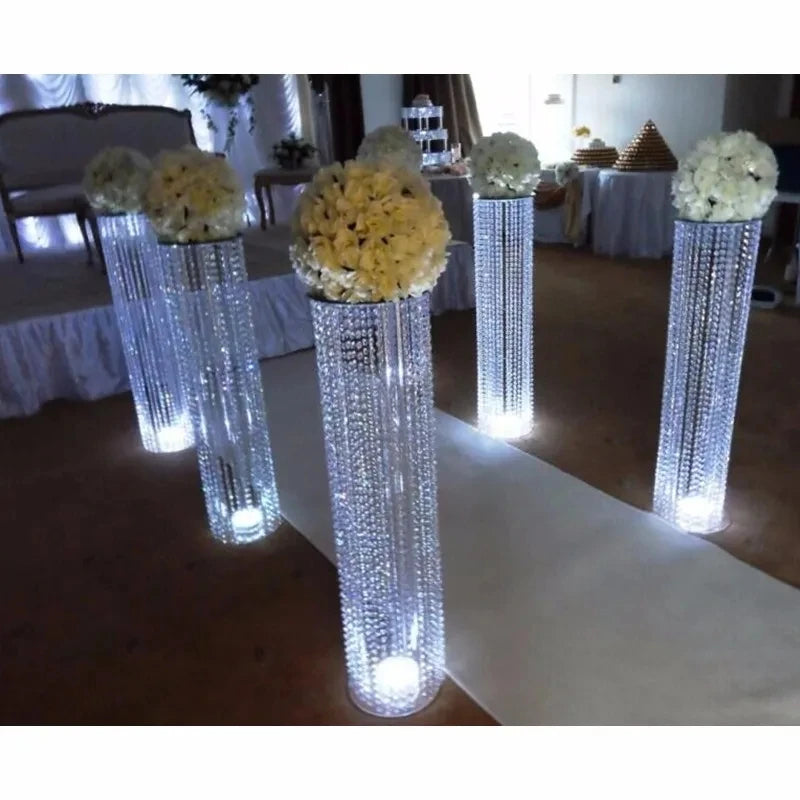 6pcs 110cm Crystal Wedding Road Lead Acrylic Centerpiece  