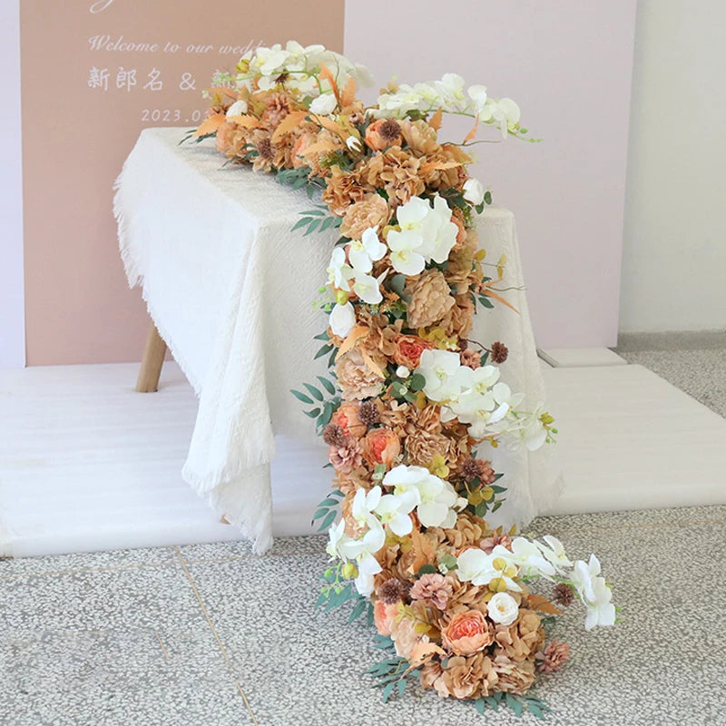 2m/1m/50cm Artificial Flower Row Table Centerpiece  