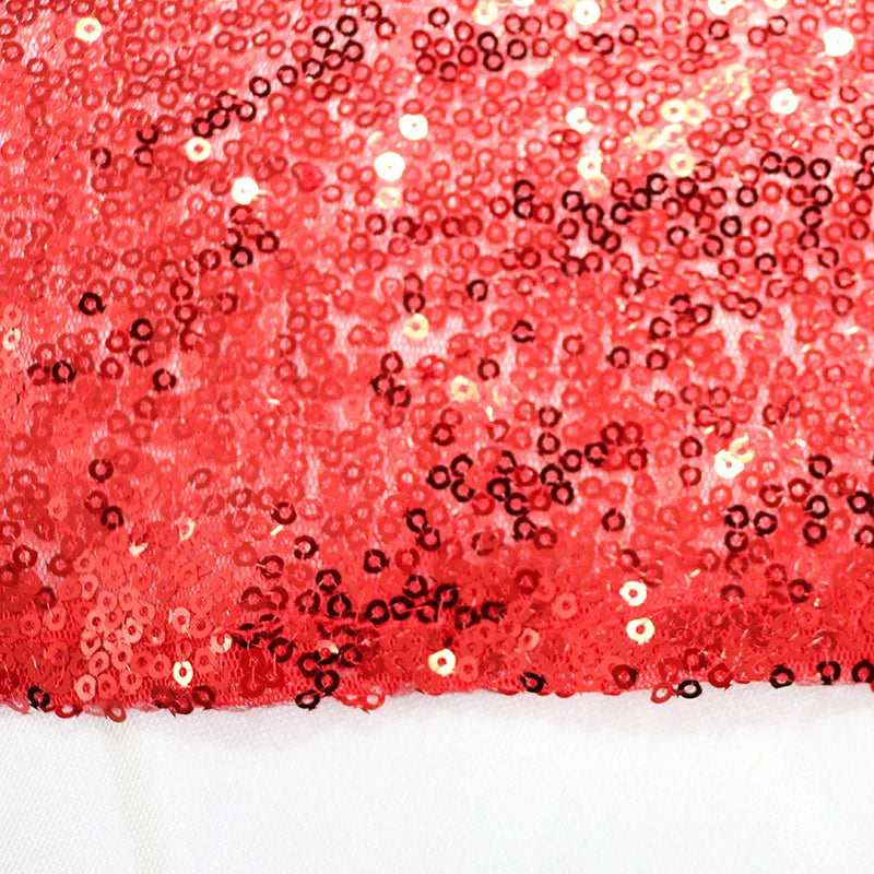 Red Round Sequin Tablecloth  