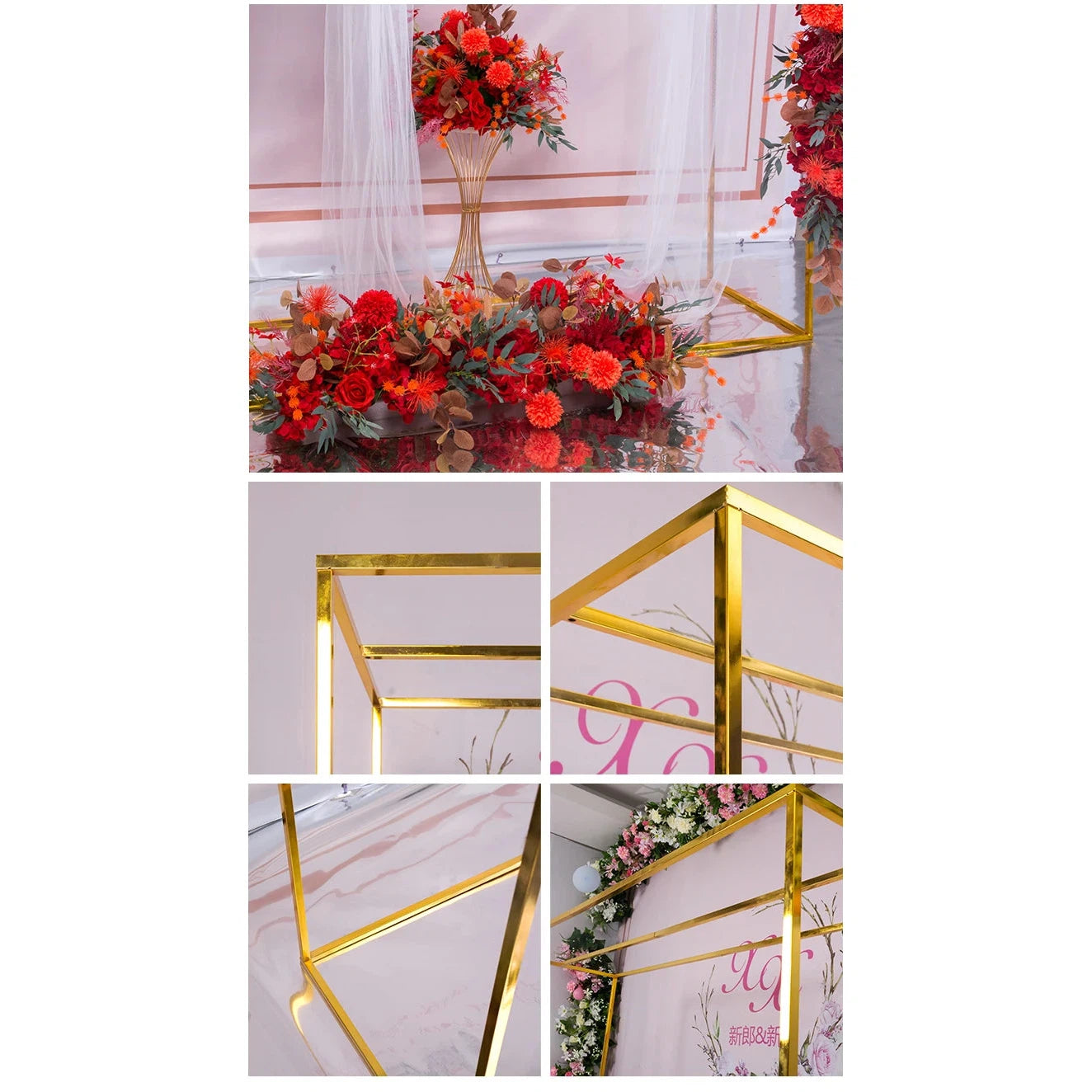 Metal Wedding Arch Frame Square Backdrop Stand  