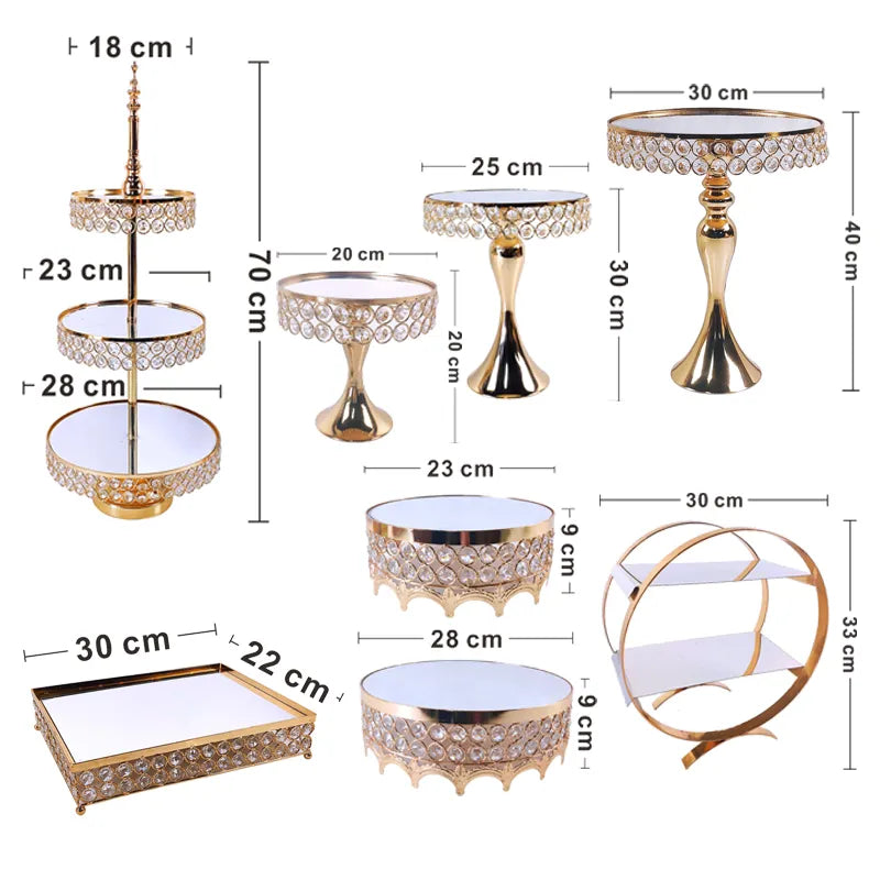 Metal Crystal Cake Stand Sets  