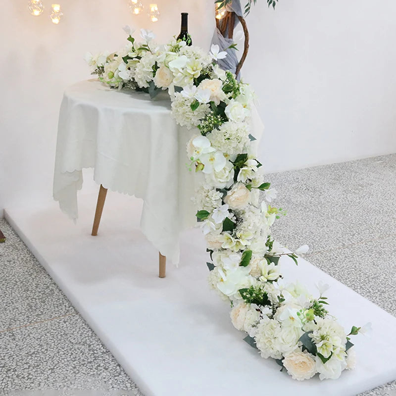 2m/1m/50cm Artificial Flower Row Table Centerpiece  