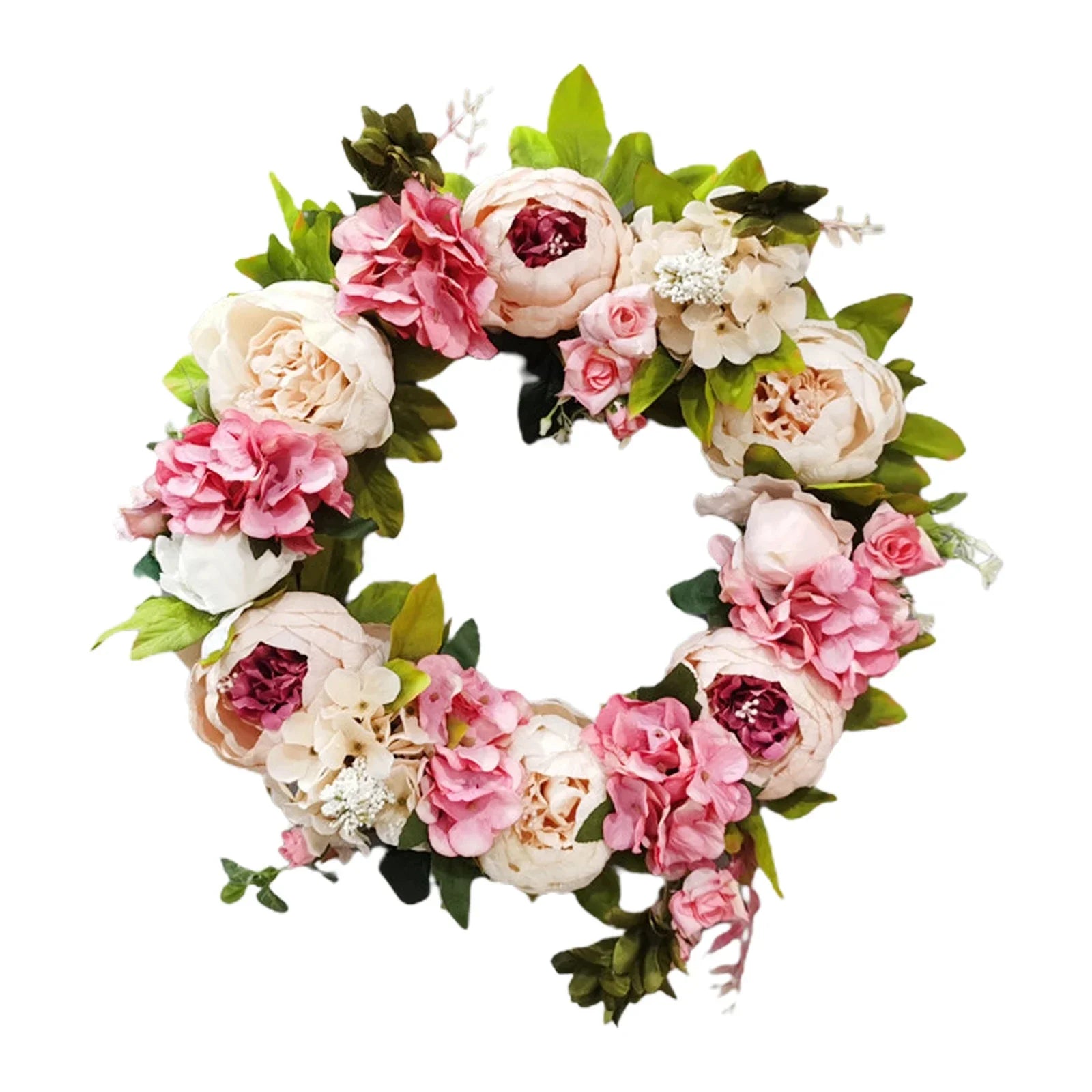 Artificial Lush Peony Wreath flowers  