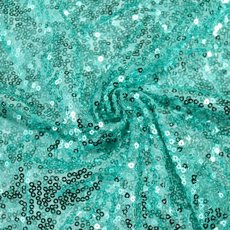 Tiffany Blue Round Sequin Tablecloth  