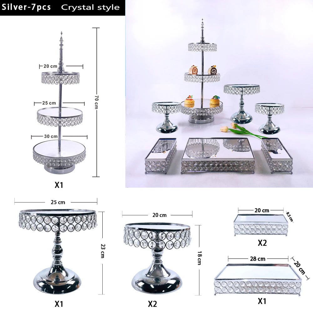 Metal Crystal Cake Stand Sets  