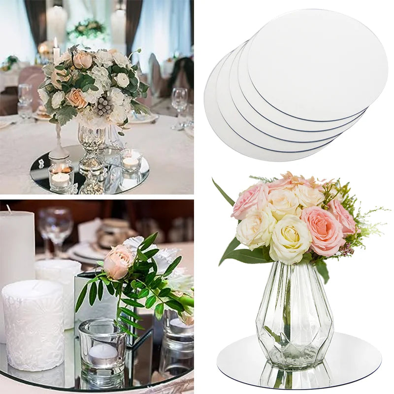 20cm Acrylic Round Mirror Non Glass Wedding Decoration  