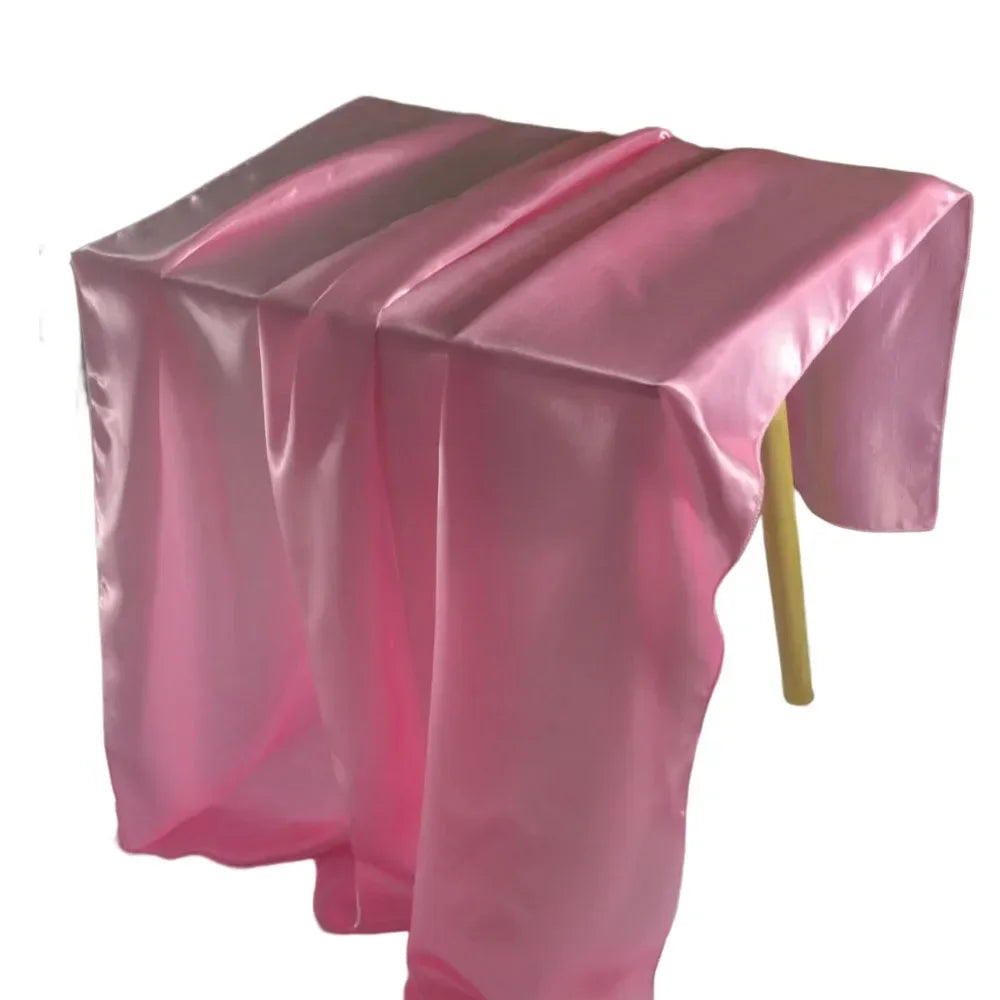 Light Pink Elegant Satin Rectangle Tablecloth  