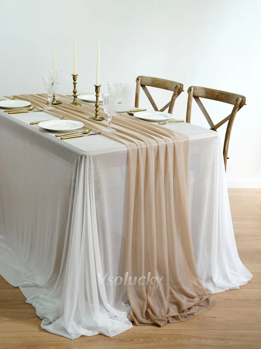 Table Runner Luxury Sheer for Rustic Boho Wedding  