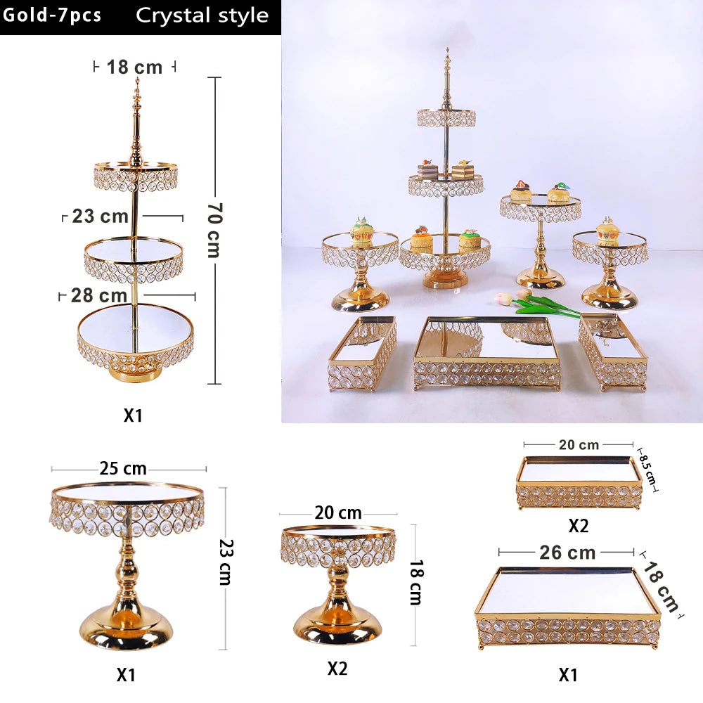 Metal Crystal Cake Stand Sets  