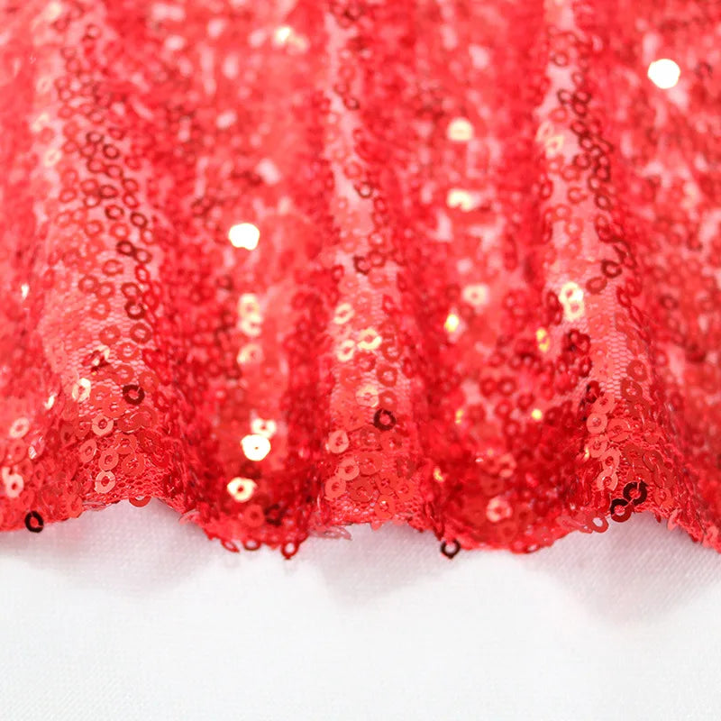 Red Round Sequin Tablecloth  