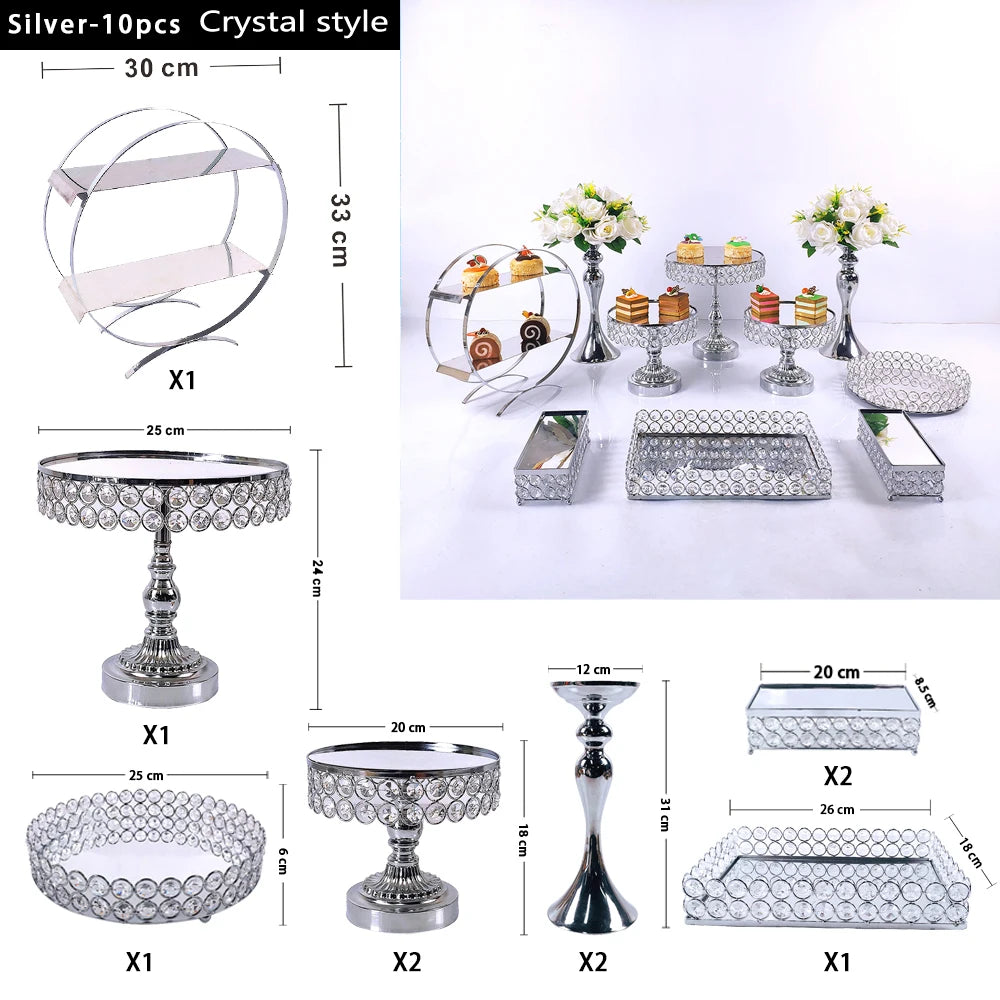 Metal Crystal Cake Stand Sets  