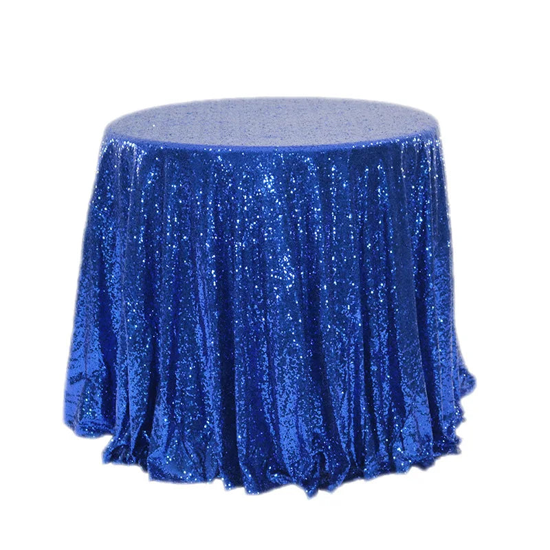 Royal Blue Round Sequin Tablecloth  