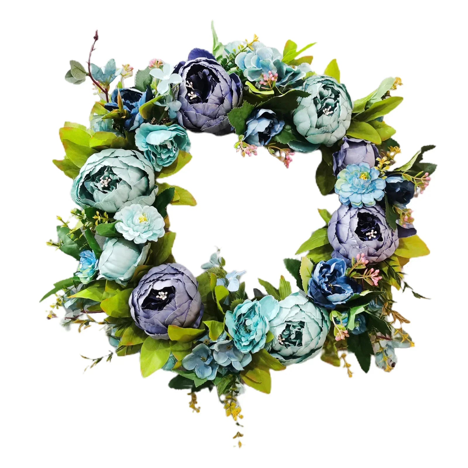 Artificial Lush Peony Wreath flowers  