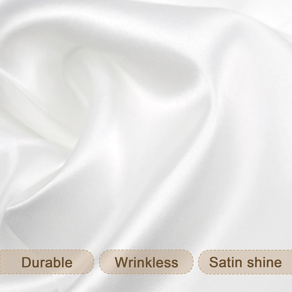 White Rectangle Satin Tablecloth  