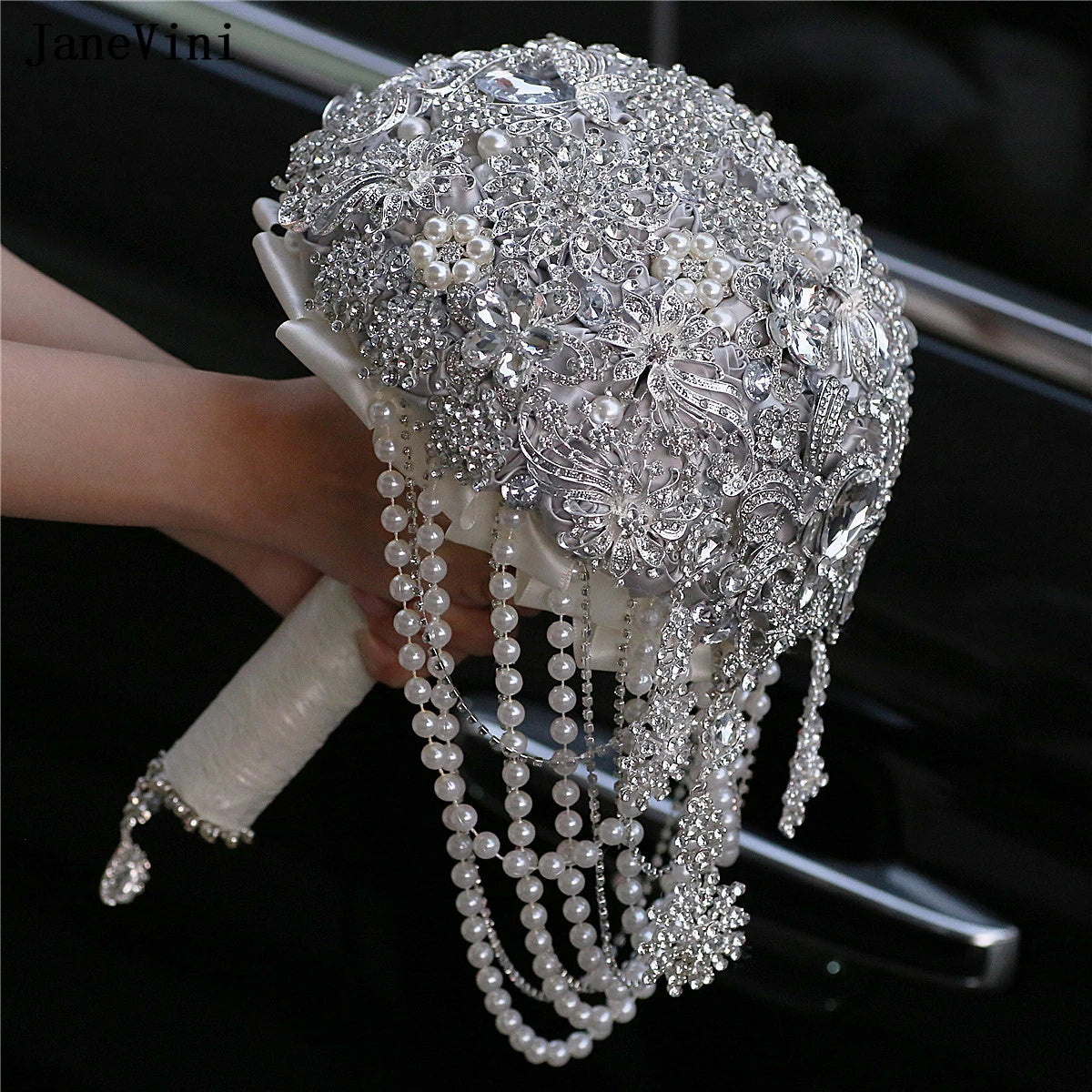 Luxury Diamond Crystal Ivory Bridal Wedding Brooch Bouquets