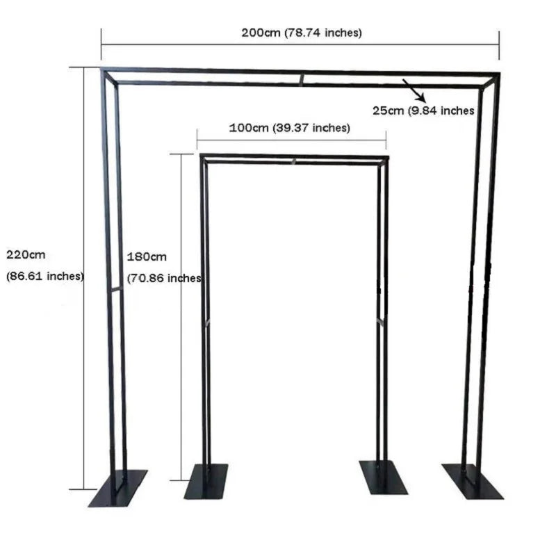 Wedding Arch Square Double Arch Flower Stand Metal Flower Arch  