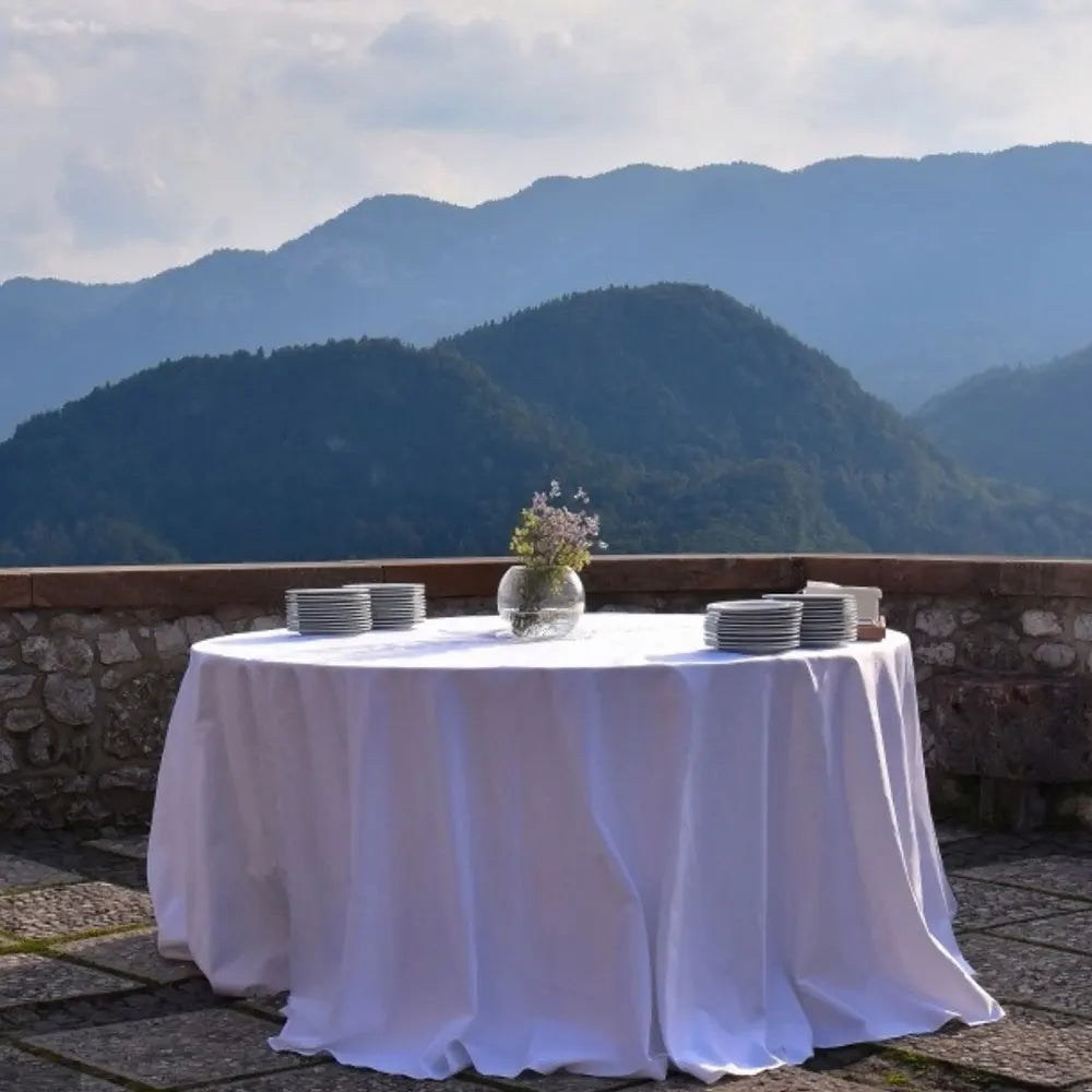 White Round/Rectangle Satin Tablecloth  