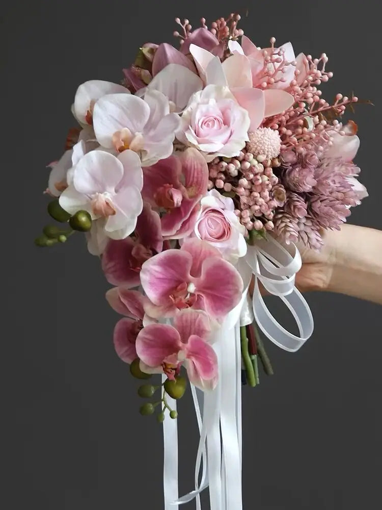 Waterfall Wedding Bouquet Artificial Flowers Casading  