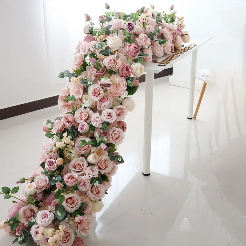 2m/1m/50cm Artificial Flower Row Table Centerpiece  