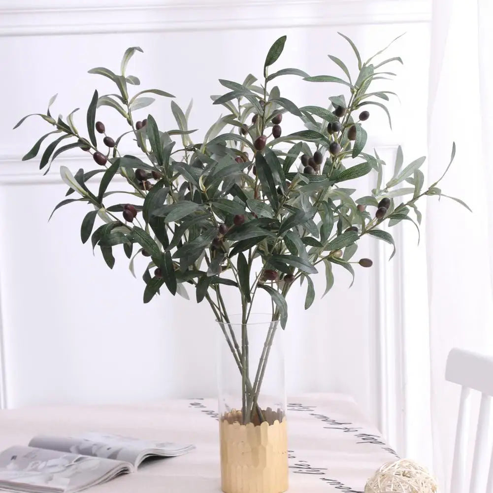 Artificial Green Leaf Olive Branch Simulation Olive  