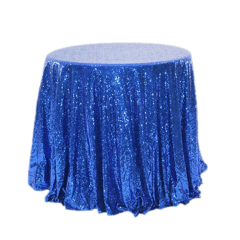 Royal Blue Round Sequin Tablecloth  