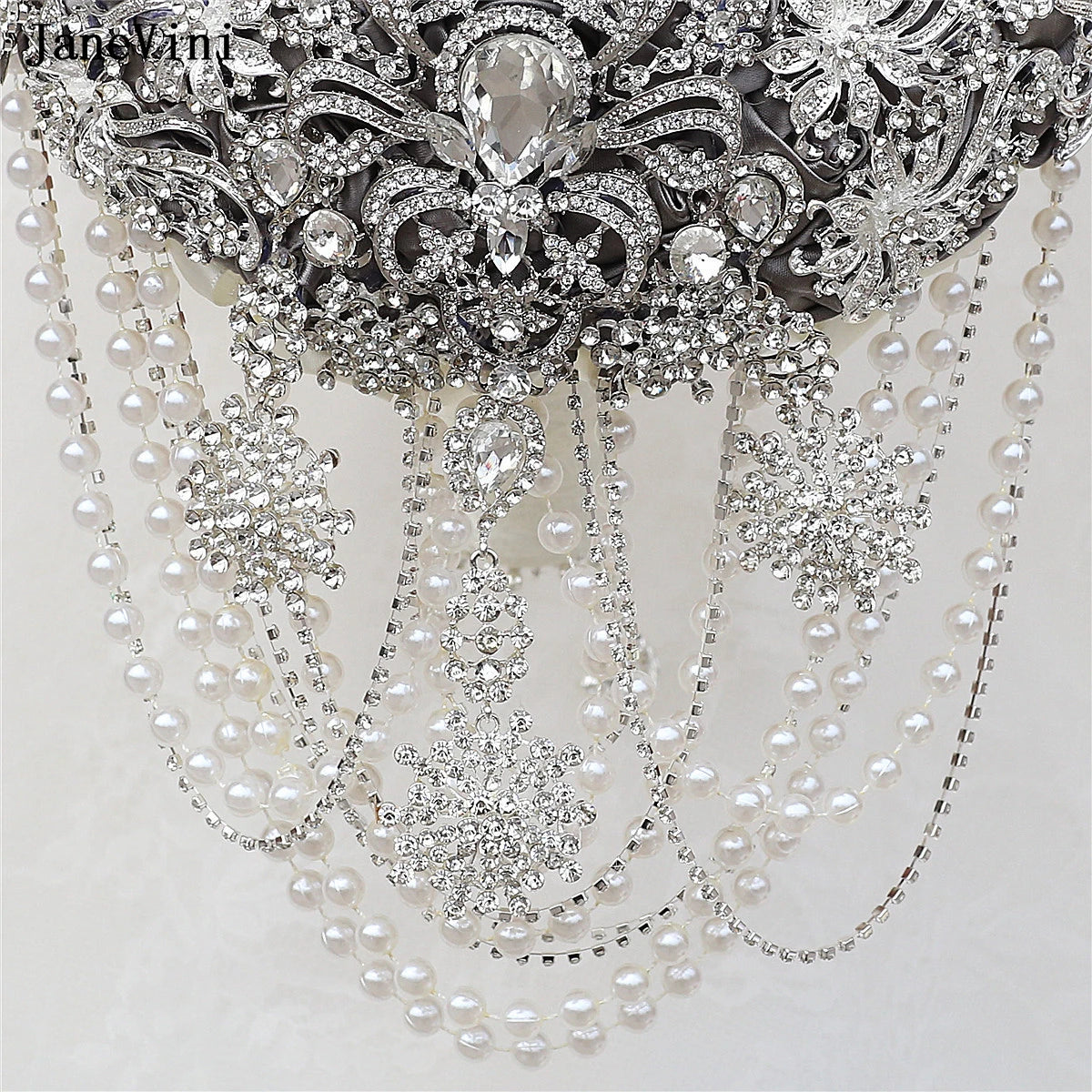 Luxury Diamond Crystal Ivory Bridal Wedding Brooch Bouquets