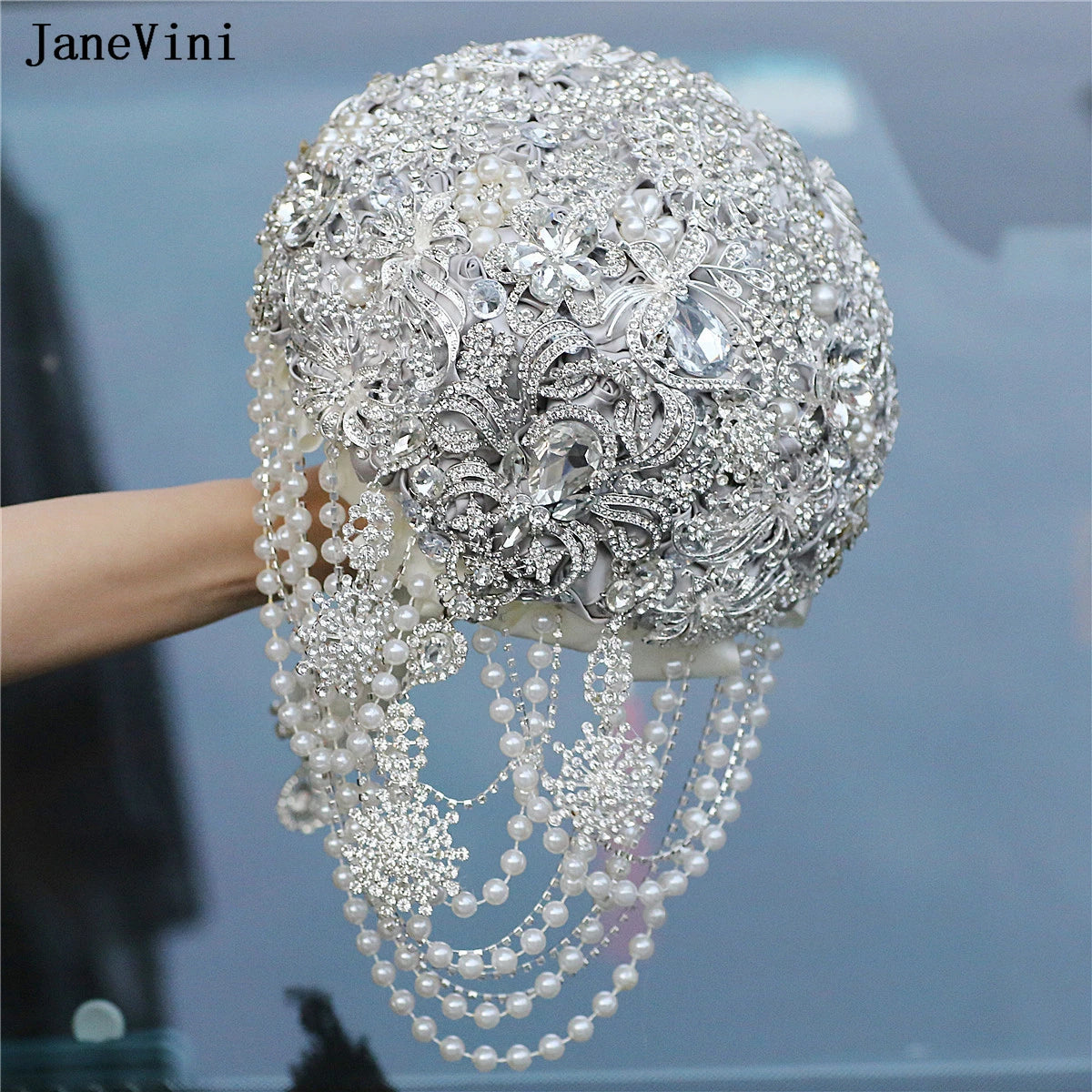 Luxury Diamond Crystal Ivory Bridal Wedding Brooch Bouquets