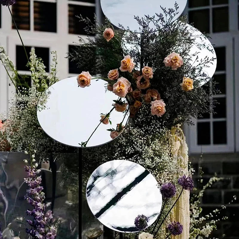 20cm Acrylic Round Mirror Non Glass Wedding Decoration  