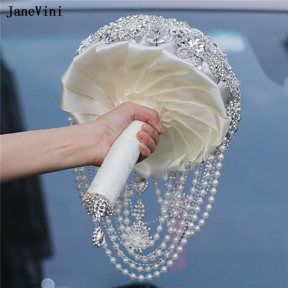 Luxury Diamond Crystal Ivory Bridal Wedding Brooch Bouquets