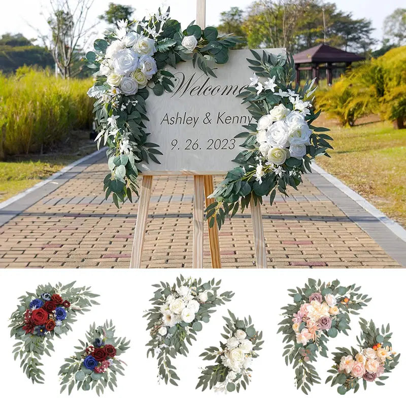 2Pcs Artificial Wedding Arch Flowers Kit Silk Flowers  