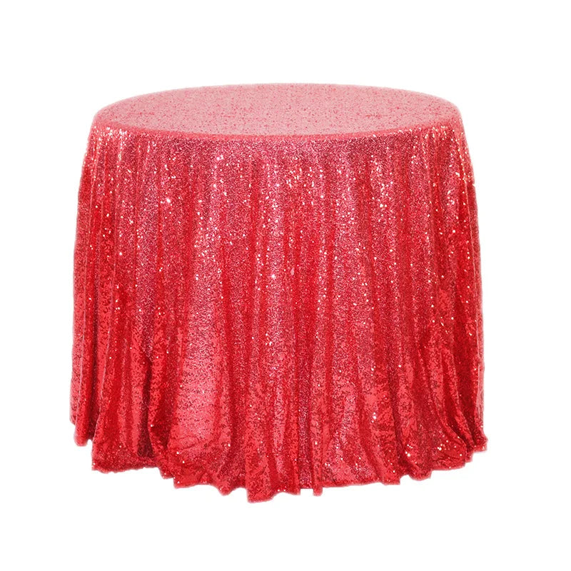 Red Round Sequin Tablecloth  