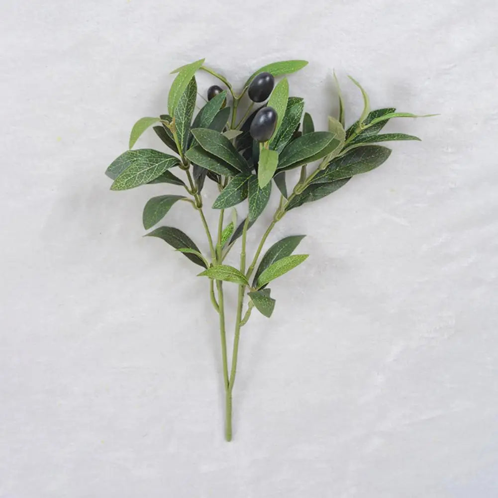 1Pc Artificial Green Leaf Olive Branch  