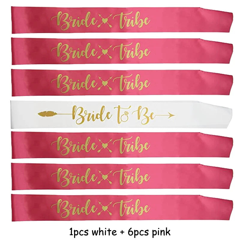 7/1Pcs Bride To Be Sash Wedding Decoration Bridal Shower Team Bride  