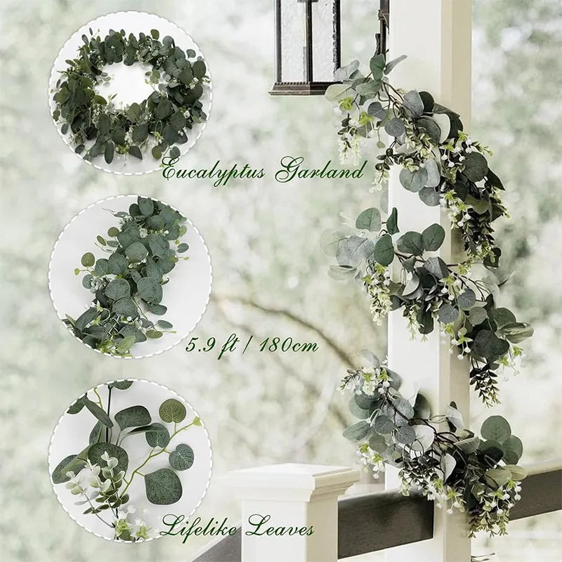 1.8M Hanging Artificial Eucalyptus Garland  