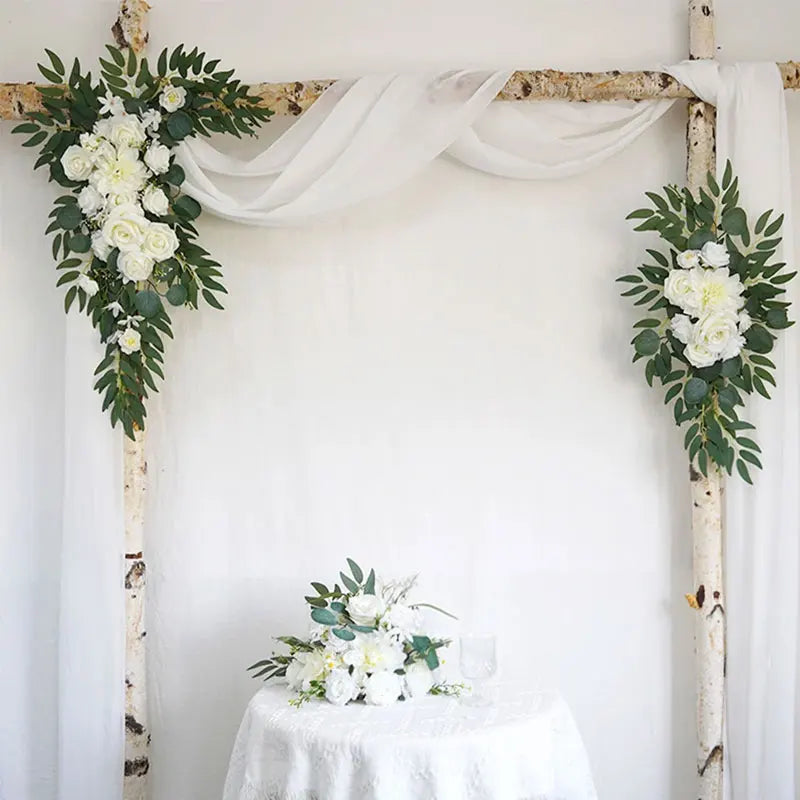 2Pcs Artificial Wedding Arch Flowers Kit Silk Flowers  