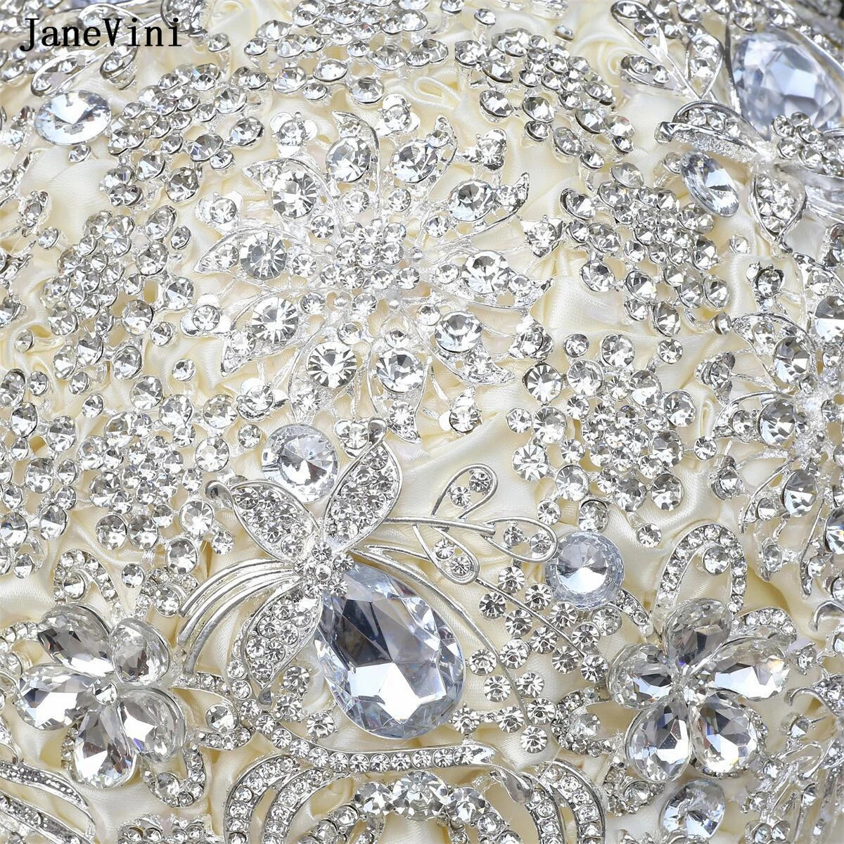 Luxury Diamond Crystal Ivory Bridal Wedding Brooch Bouquets  