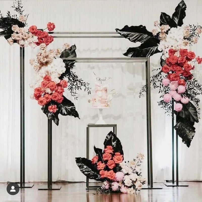 Wedding Arch Square Double Arch Flower Stand Metal Flower Arch  