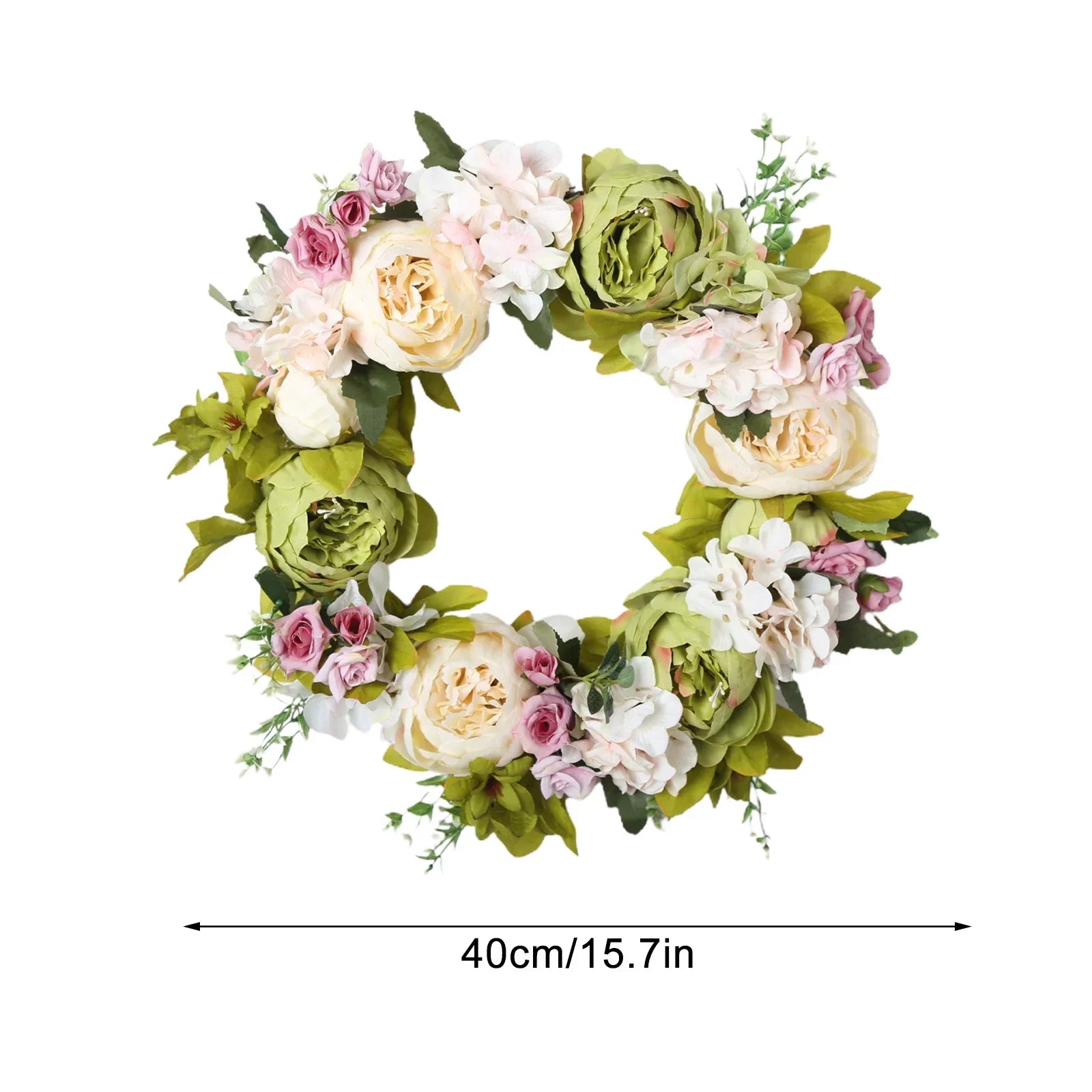 Artificial Lush Peony Wreath flowers  