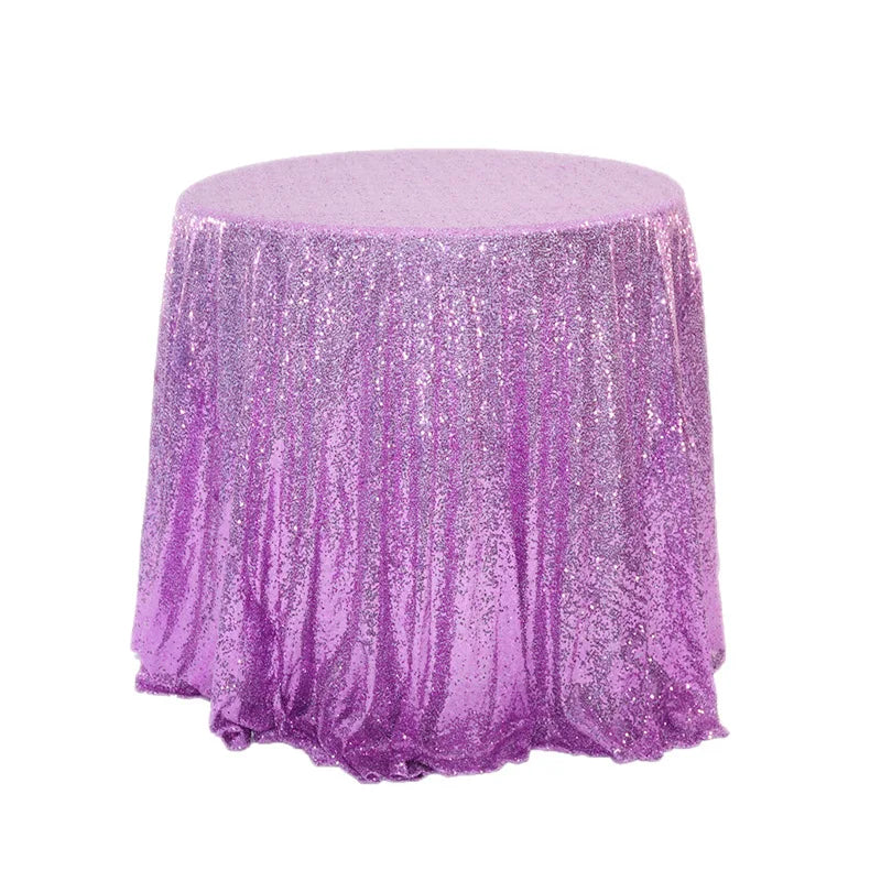 Violet Round Sequin Tablecloth  